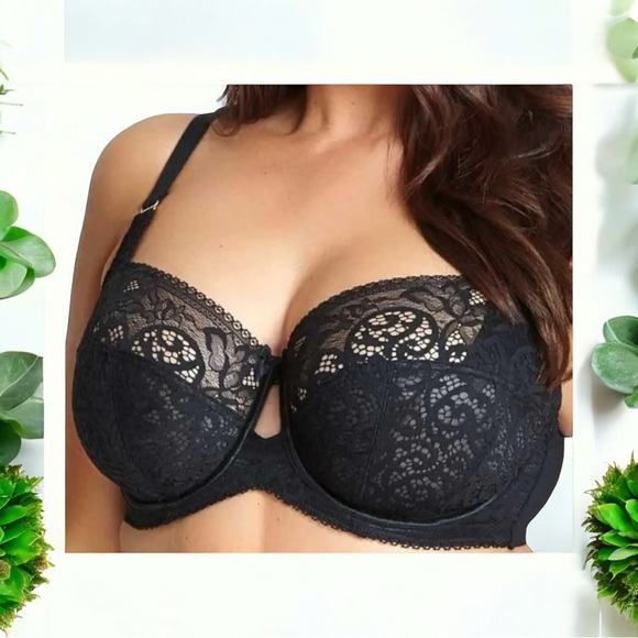 Sculptresse by Panache Estel Full Lace Cup Bra BLACK 9685 Sz 38 FF NEW - Picture 1 of 6